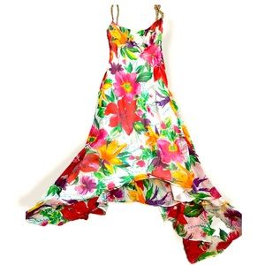 David Meister 100% Silk Floral Formal Gown